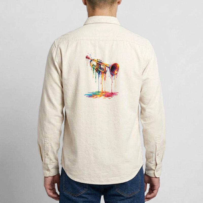 Trumpet with dripping paint Relaxed Fit Unisex Organic Shirt by Stanley/Stella