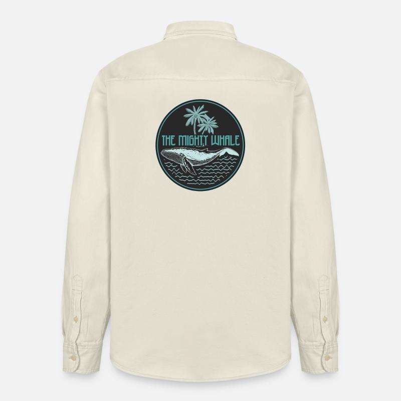 Mighty Whale Tropical Ocean Abzeichen - Relaxed Fit Unisex Organic Hemd von Stanley/Stella - Natur