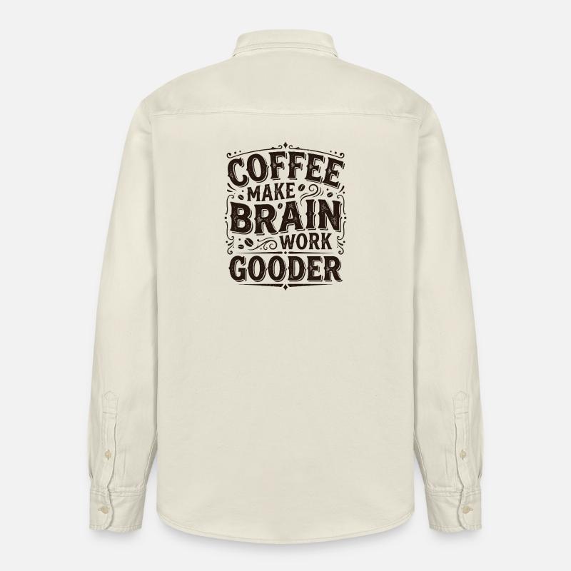 Il caffè rende il cervello più efficace – Regalo di caffè - Camicia unisex vestibilità rilassata bio di Stanley/Stella - ecru morbido
