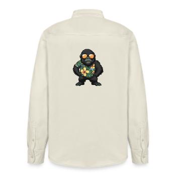 Gorilla Comic Vacation - Relaxed Fit Unisex Organic Shirt by Stanley/Stella - soft Ecru - Back - AI Model Male 178 light (178cm)