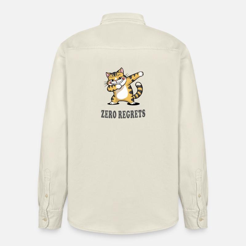 Zero Regrets Lustige Katze Sarkasmus Design - Relaxed Fit Unisex Organic Hemd von Stanley/Stella - Natur