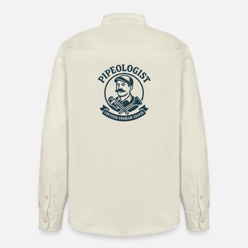 Pipe Expert | Plumber Problem Solver - Relaxed Fit Unisex Organic Shirt by Stanley/Stella - soft Ecru