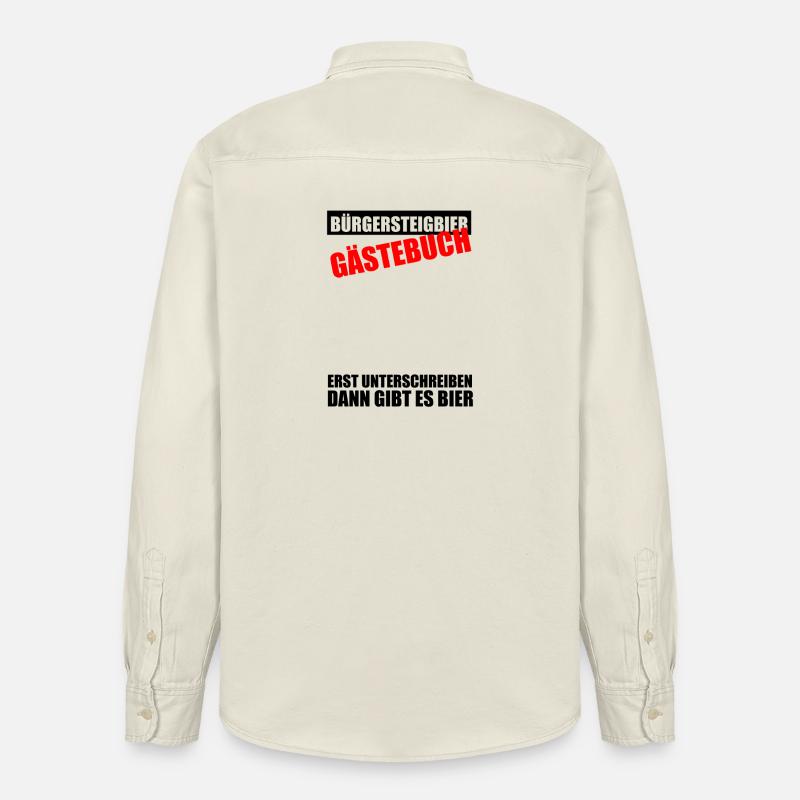 Gästebuch Bürgersteigbier Ortskontrollfahrt OKF - Relaxed Fit Unisex Organic Hemd von Stanley/Stella - Natur