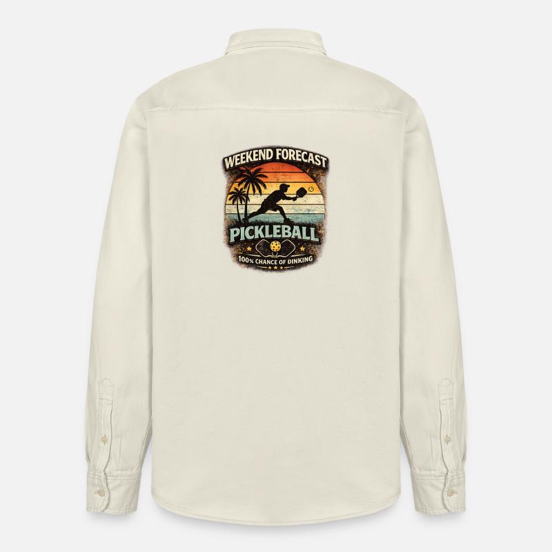 Weekend Forecast Pickleball lustiger Spruch - Relaxed Fit Unisex Organic Hemd von Stanley/Stella - Natur