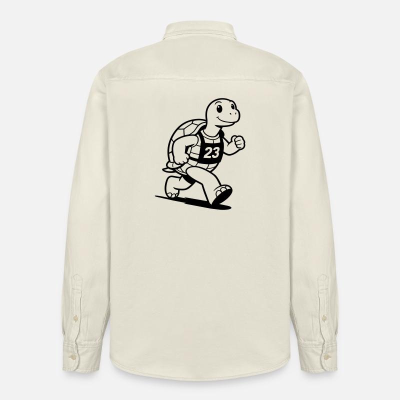 Turtle Marathon - Relaxed Fit Unisex Organic Hemd von Stanley/Stella - Natur