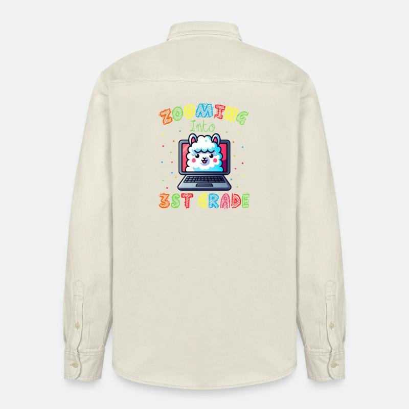 Lama Code Arc-en-Ciel Numérique - Chemise unisexe coupe décontractée bio Stanley/Stella - écru doux