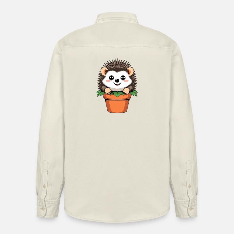 Kleiner Gartenigel im Topf - Relaxed Fit Unisex Organic Hemd von Stanley/Stella - Natur