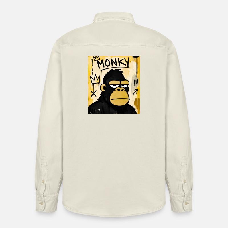 Monky Graffiti Ape - Chemise unisexe coupe décontractée bio Stanley/Stella - écru doux