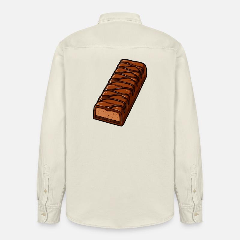 Barre chocolatée avec glaçage en zigzag - Chemise unisexe coupe décontractée bio Stanley/Stella - écru doux