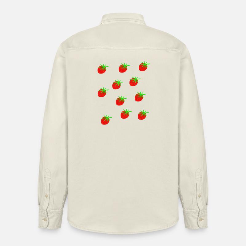 Erdbeeren Erdbeere Erdbeeren Garten - Relaxed Fit Unisex Organic Hemd von Stanley/Stella - Natur