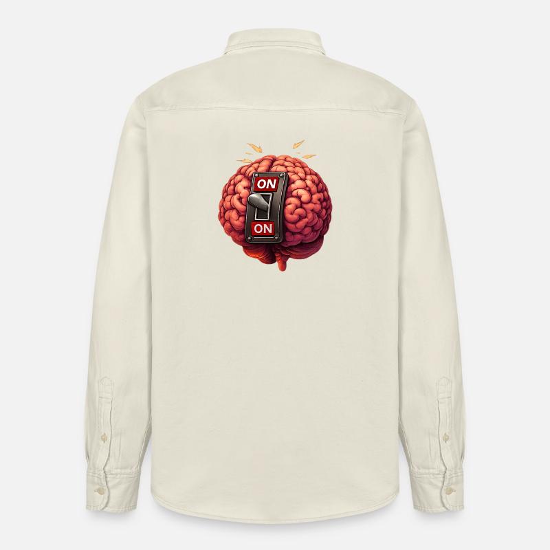 Brain on - always - Relaxed Fit Unisex Organic Hemd von Stanley/Stella - Natur