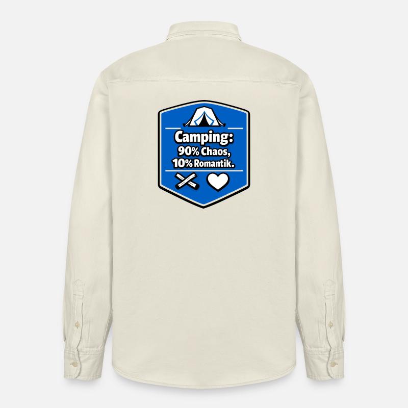 Camping en camping-car - Chemise unisexe coupe décontractée bio Stanley/Stella - écru doux
