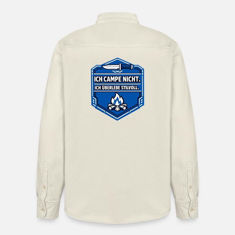 J’aime juste camper - Chemise unisexe coupe décontractée bio Stanley/Stella - écru doux