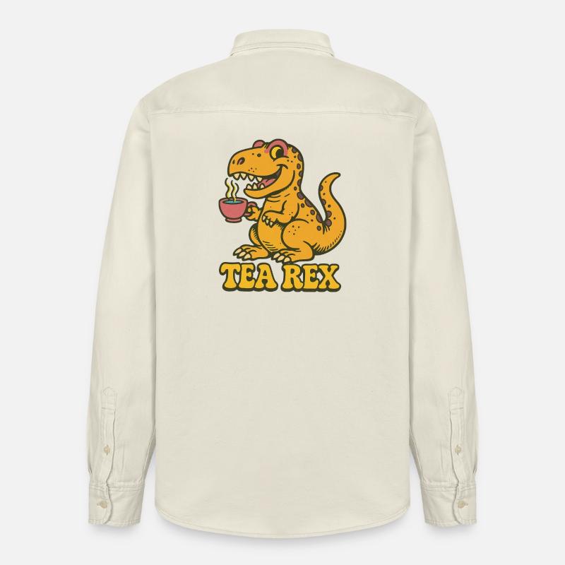 Tea Rex: Dinosaurier-Teezeit - Relaxed Fit Unisex Organic Hemd von Stanley/Stella - Natur