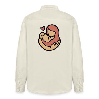 Mutter Kind Umarmung Liebe - Relaxed Fit Unisex Organic Hemd von Stanley/Stella - Natur - Hinten - AI Model Male 178 light (178cm)