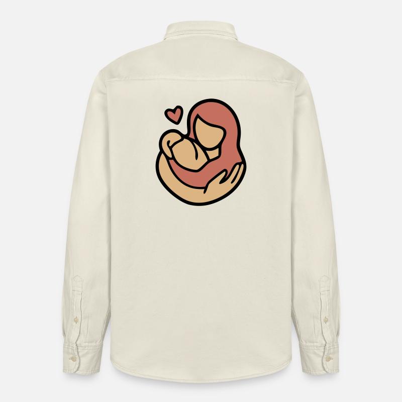 Étreinte Mère-Enfant Amour - Chemise unisexe coupe décontractée bio Stanley/Stella - écru doux