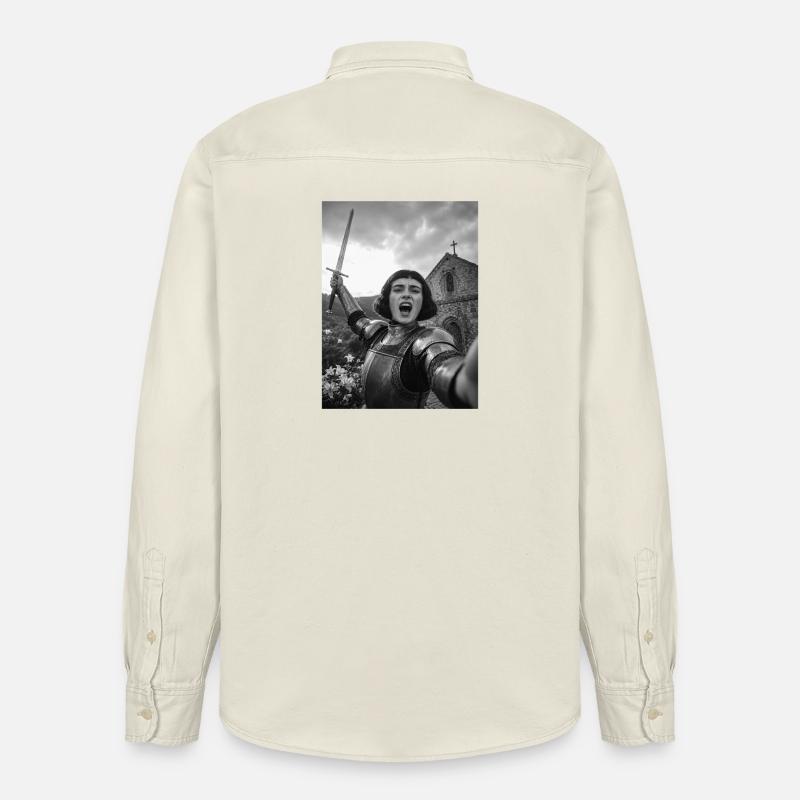 Selfie Jeanne d’Arc - Chemise unisexe coupe décontractée bio Stanley/Stella - écru doux