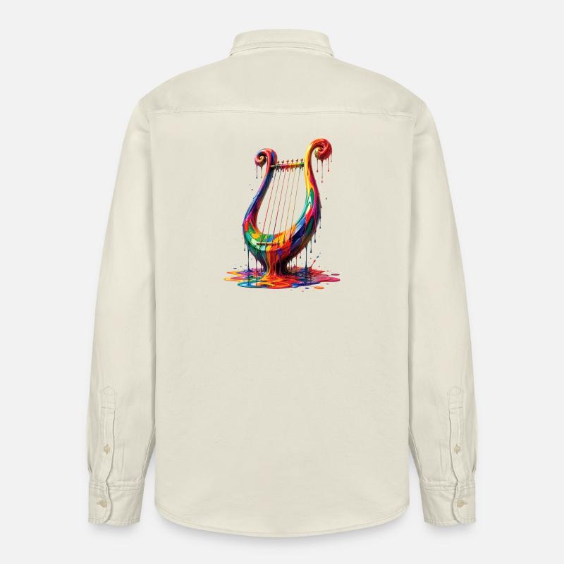 Leier mit tropfender Farbe - Relaxed Fit Unisex Organic Hemd von Stanley/Stella - Natur