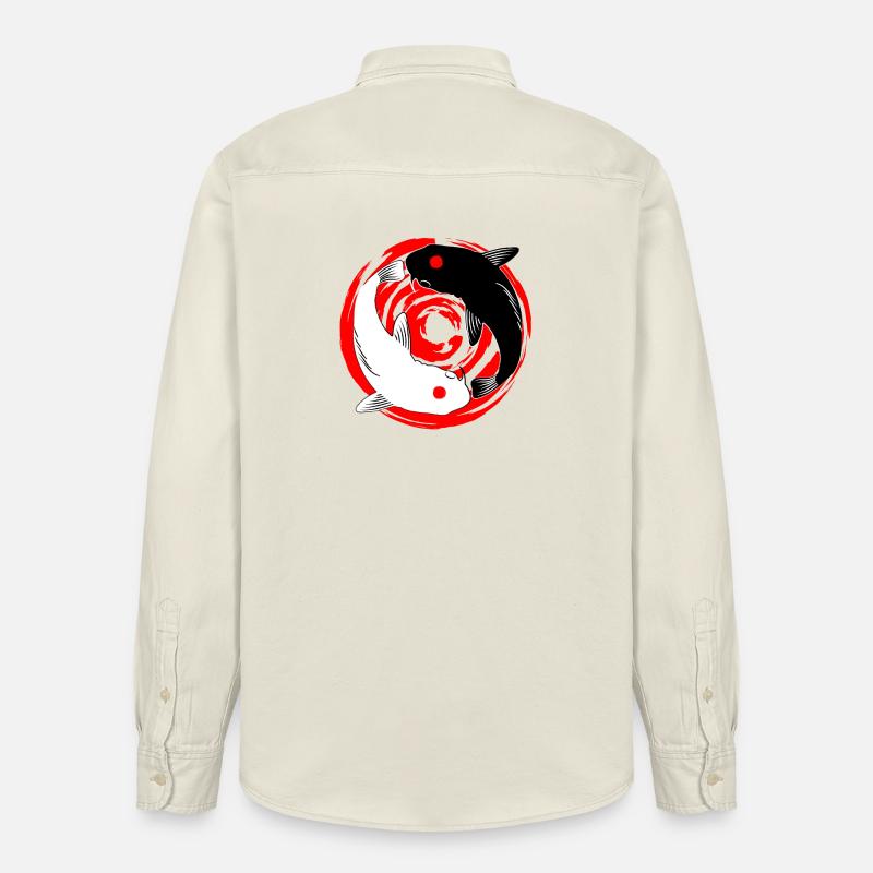 Koi YinYang - Chemise unisexe coupe décontractée bio Stanley/Stella - écru doux