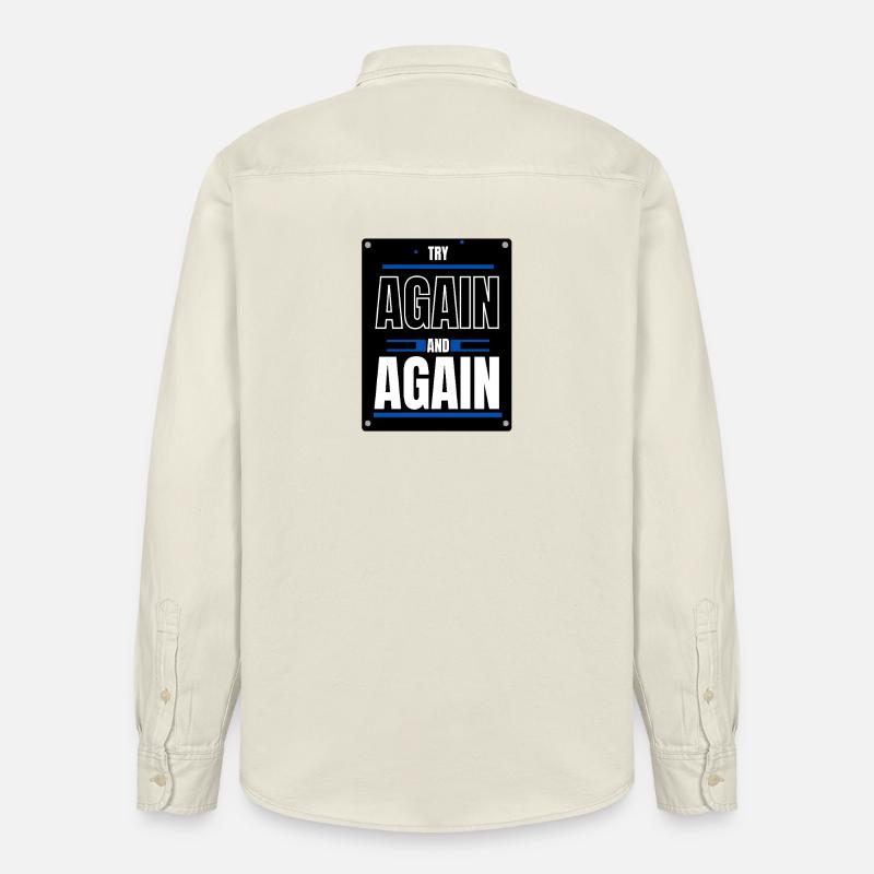 Versuchen Sie es nochmal - Relaxed Fit Unisex Organic Hemd von Stanley/Stella - Natur