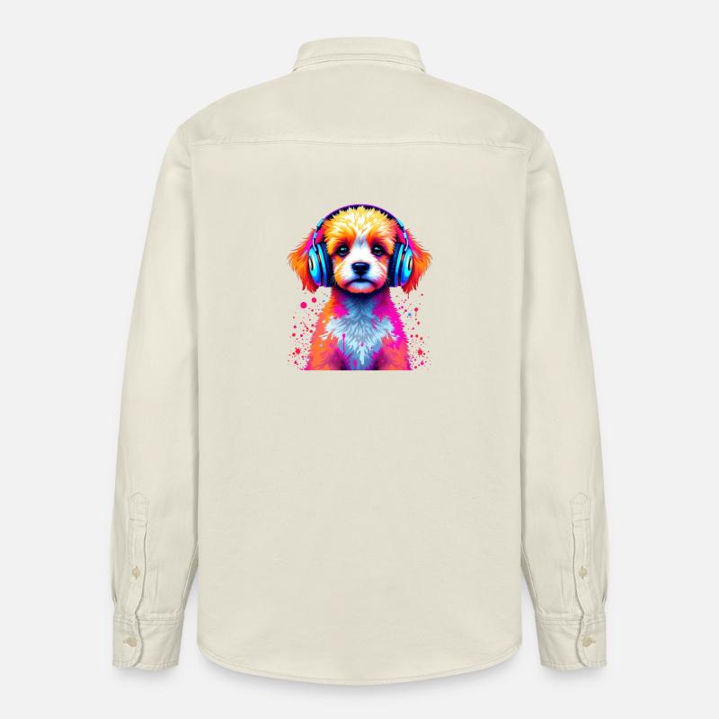 Casque Caniche - Chemise unisexe coupe décontractée bio Stanley/Stella - écru doux
