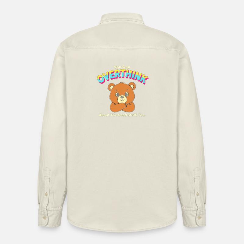 Surpensez les bonnes choses Bear - Chemise unisexe coupe décontractée bio Stanley/Stella - écru doux