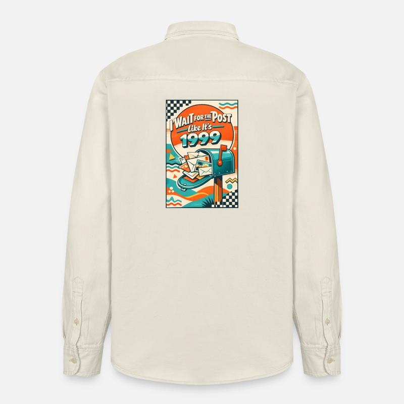 Warte auf Post | Snail Mail 1999 - Relaxed Fit Unisex Organic Hemd von Stanley/Stella - Natur