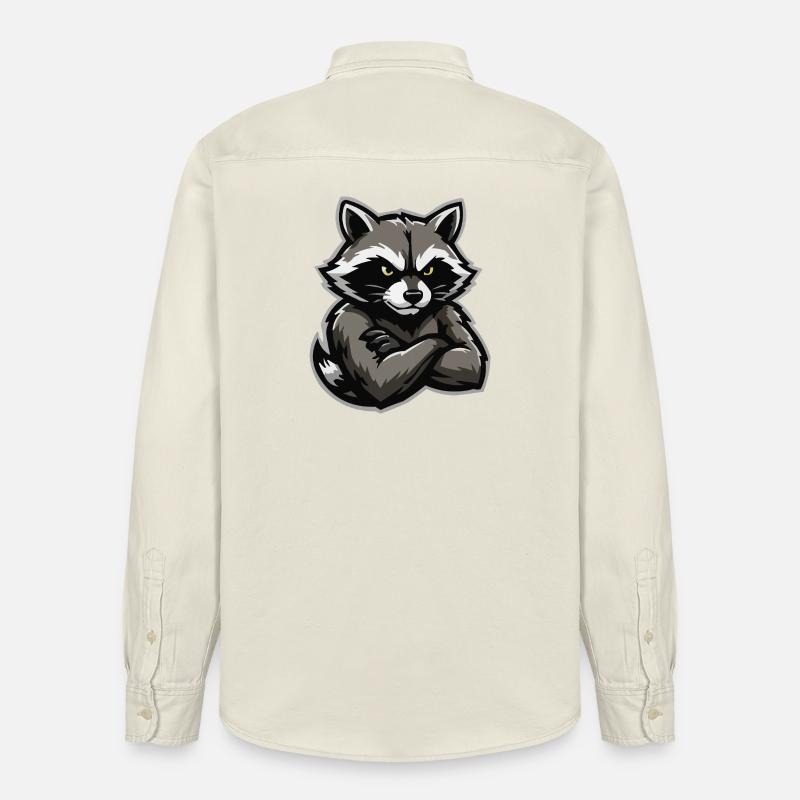 Verschränkter Waschbär-Charme - Relaxed Fit Unisex Organic Hemd von Stanley/Stella - Natur