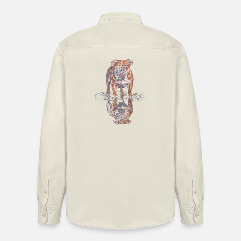 Reflet de l’eau du bouledogue - Chemise unisexe coupe décontractée bio Stanley/Stella - écru doux