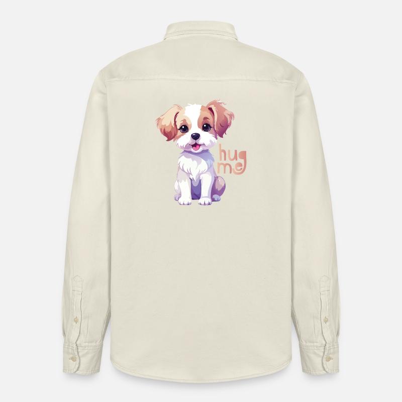 Chiot câlin à mon câlin - Chemise unisexe coupe décontractée bio Stanley/Stella - écru doux