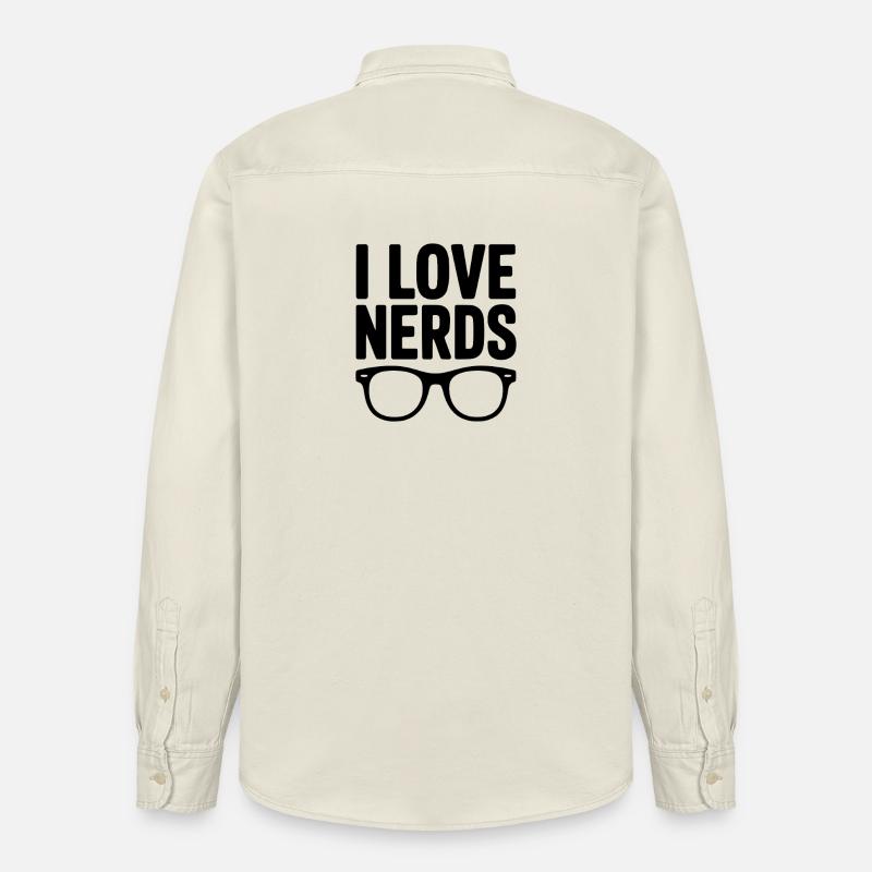 J’adore les nerds - Chemise unisexe coupe décontractée bio Stanley/Stella - écru doux