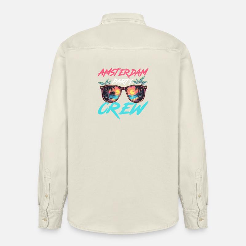 Amsterdam Party Crew - Chemise unisexe coupe décontractée bio Stanley/Stella - écru doux
