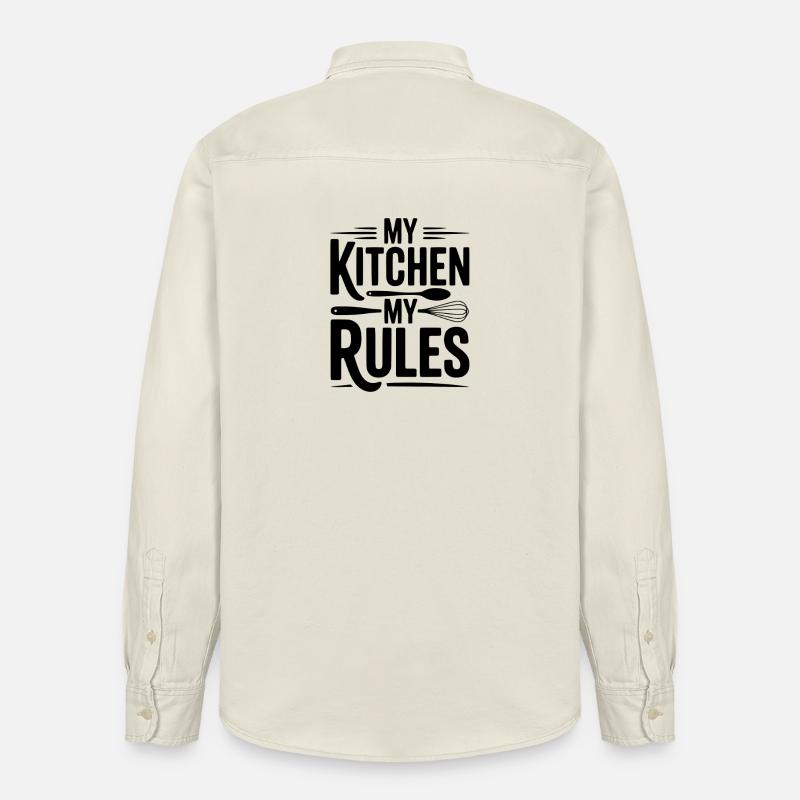 My Kitchen My Rules - Relaxed Fit Unisex Organic Shirt by Stanley/Stella - soft Ecru