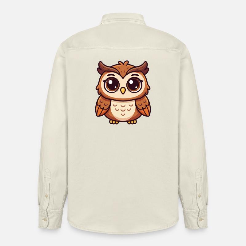 Verspielte Eule - Relaxed Fit Unisex Organic Hemd von Stanley/Stella - Natur