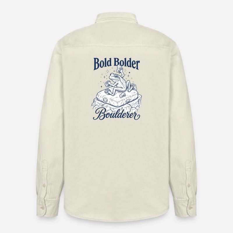 Bouldering Bold Bolder Boulderer - Chemise unisexe coupe décontractée bio Stanley/Stella - écru doux