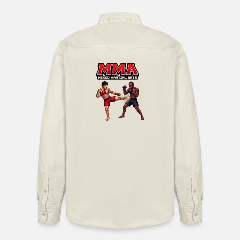 MMA Kampfduell Pixel Stil - Relaxed Fit Unisex Organic Hemd von Stanley/Stella - Natur