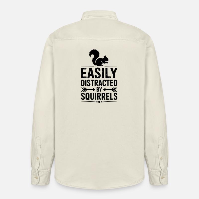Eichhörnchen Sprüche Lustig Eichhörnchen Geschenk - Relaxed Fit Unisex Organic Hemd von Stanley/Stella - Natur