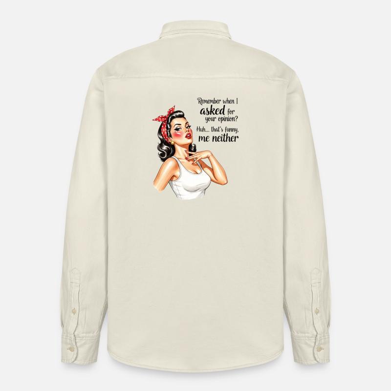 Demande votre avis rétro housewives - Chemise unisexe coupe décontractée bio Stanley/Stella - écru doux