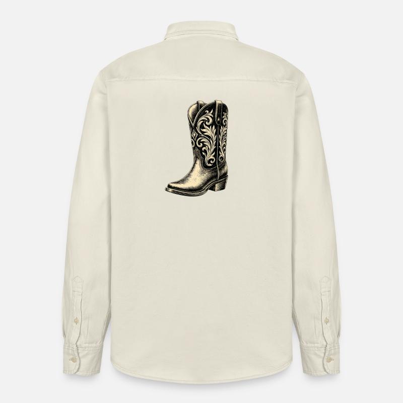 Bottes de cowboy - Chemise unisexe coupe décontractée bio Stanley/Stella - écru doux