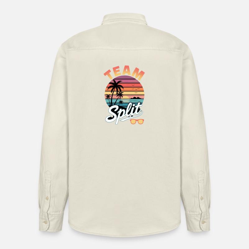 Équipe Split Sunset Tropics - Chemise unisexe coupe décontractée bio Stanley/Stella - écru doux