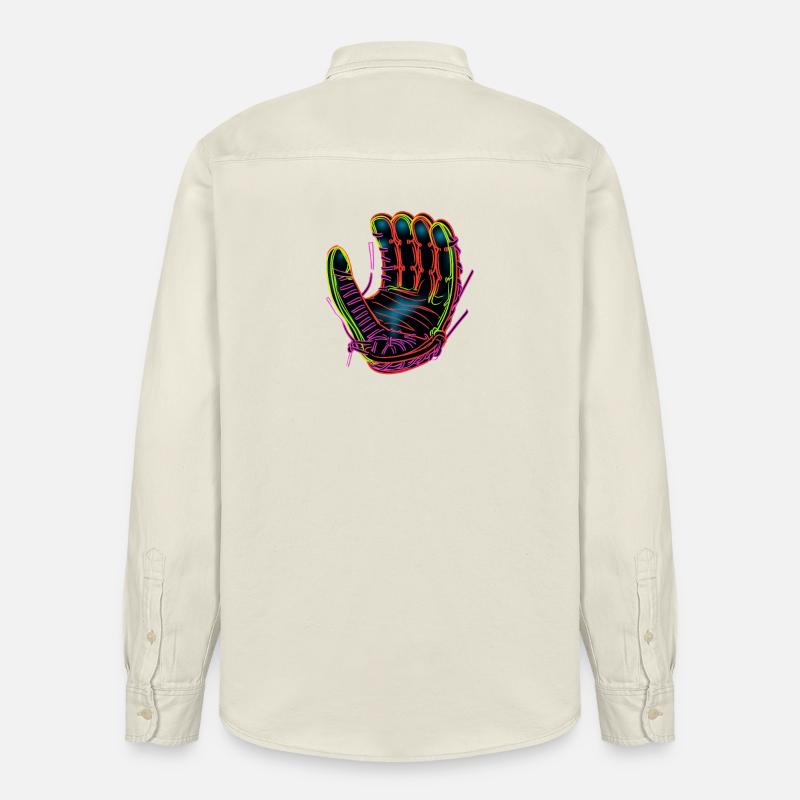 Gant de baseball Synthwave - Chemise unisexe coupe décontractée bio Stanley/Stella - écru doux