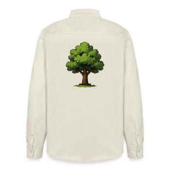 Illustration d’arbre - Chemise unisexe coupe décontractée bio Stanley/Stella - écru doux - Dos - AI Model Male 178 light (178cm)