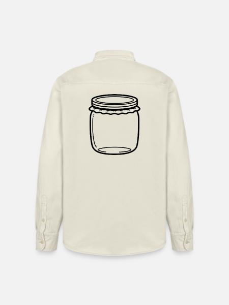 Jam Jar Outline - Relaxed Fit Unisex Organic Shirt by Stanley/Stella - soft Ecru