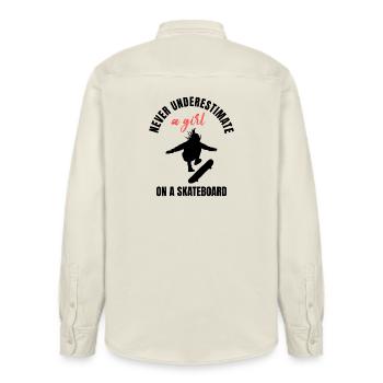Skater Girl Power - Relaxed Fit Unisex Organic Shirt by Stanley/Stella - soft Ecru - Back - AI Model Male 178 light (178cm)