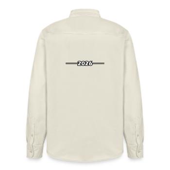 2026 Strich Element - Relaxed Fit Unisex Organic Hemd von Stanley/Stella - Natur - Hinten - AI Model Male 178 light (178cm)