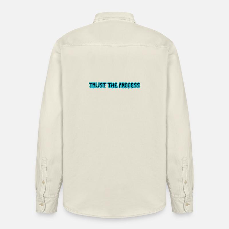 TRUST THE PROCESS conception - Chemise unisexe coupe décontractée bio Stanley/Stella - écru doux