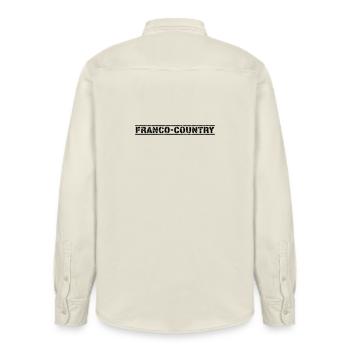 Franco Pays - Chemise unisexe coupe décontractée bio Stanley/Stella - écru doux - Dos - AI Model Male 178 light (178cm)