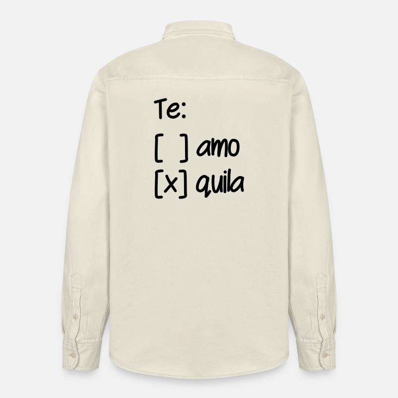 Wahl Te Amo oder Tequila - Relaxed Fit Unisex Organic Hemd von Stanley/Stella - Natur
