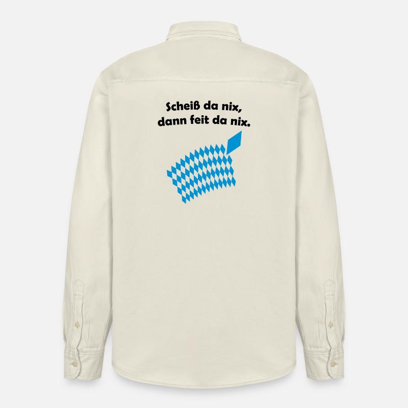 Bayerisches Scheiß da nix Design - Relaxed Fit Unisex Organic Hemd von Stanley/Stella - Natur