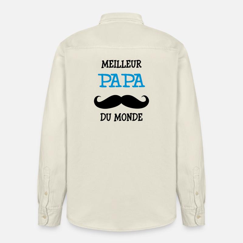 Meilleur Papa du Monde - Chemise unisexe coupe décontractée bio Stanley/Stella - écru doux